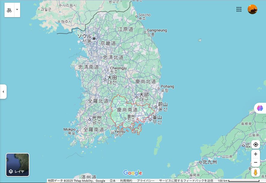 Map of Gyeongsangnam-do