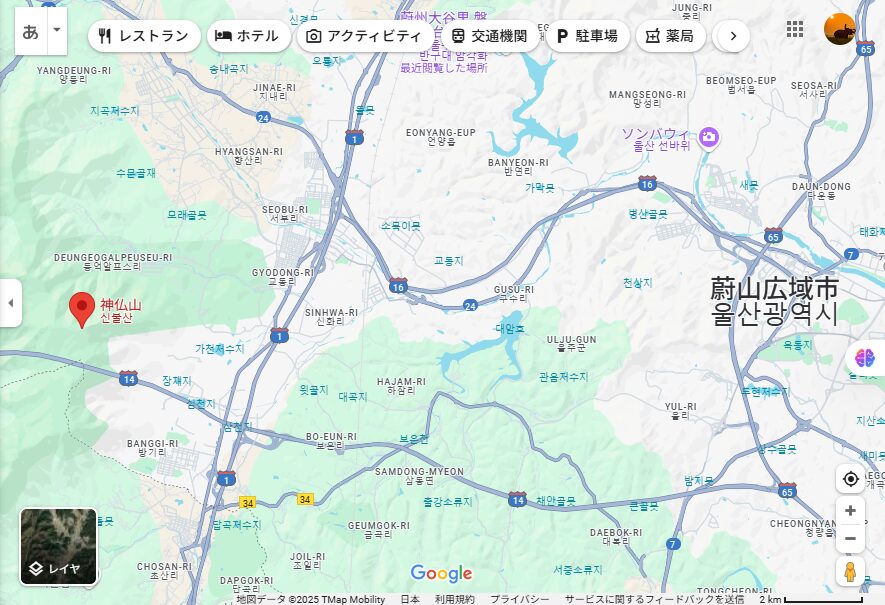 Map of the natural beauty of Mt. Shinbulsanjayonmi