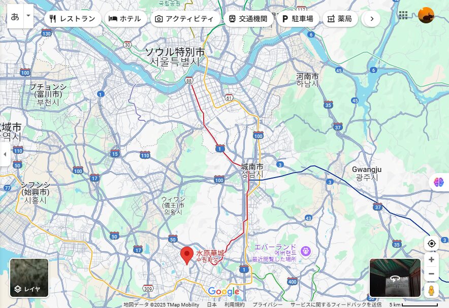 Map of Suwon Hwaseong Fortress