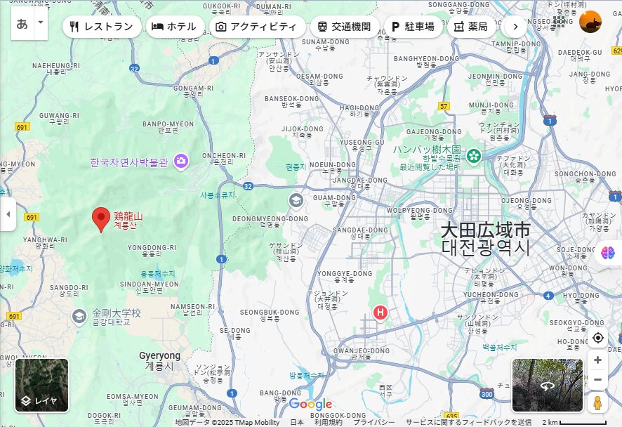 Map of Gyeryongsan Mountain