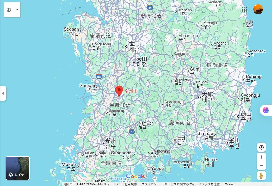 Map of Jeonbuk