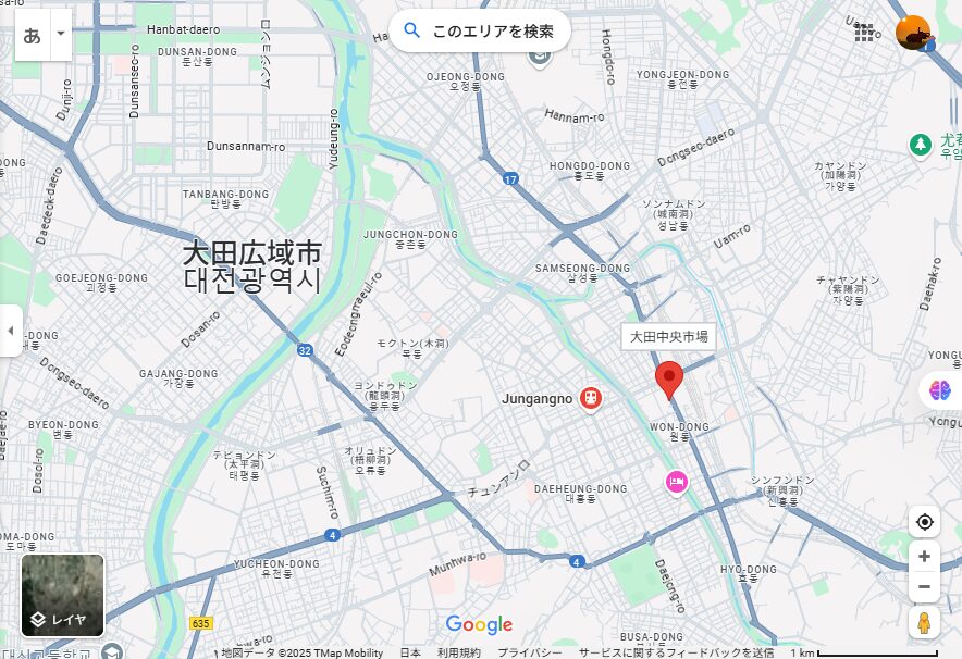 Map of Daejeon Central Market