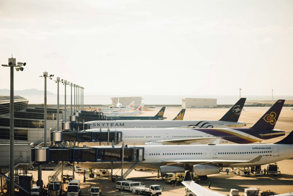 Passenger plane waiting for departure