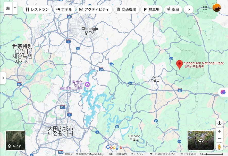 Map of Songnisan National Park