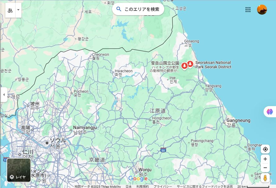 Seoraksan National Park Map